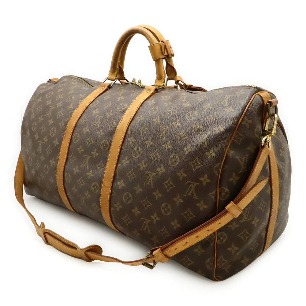 Louis Vuitton Travel Shoulder Keepall Bandouliere Bag Monogram Boston Brown